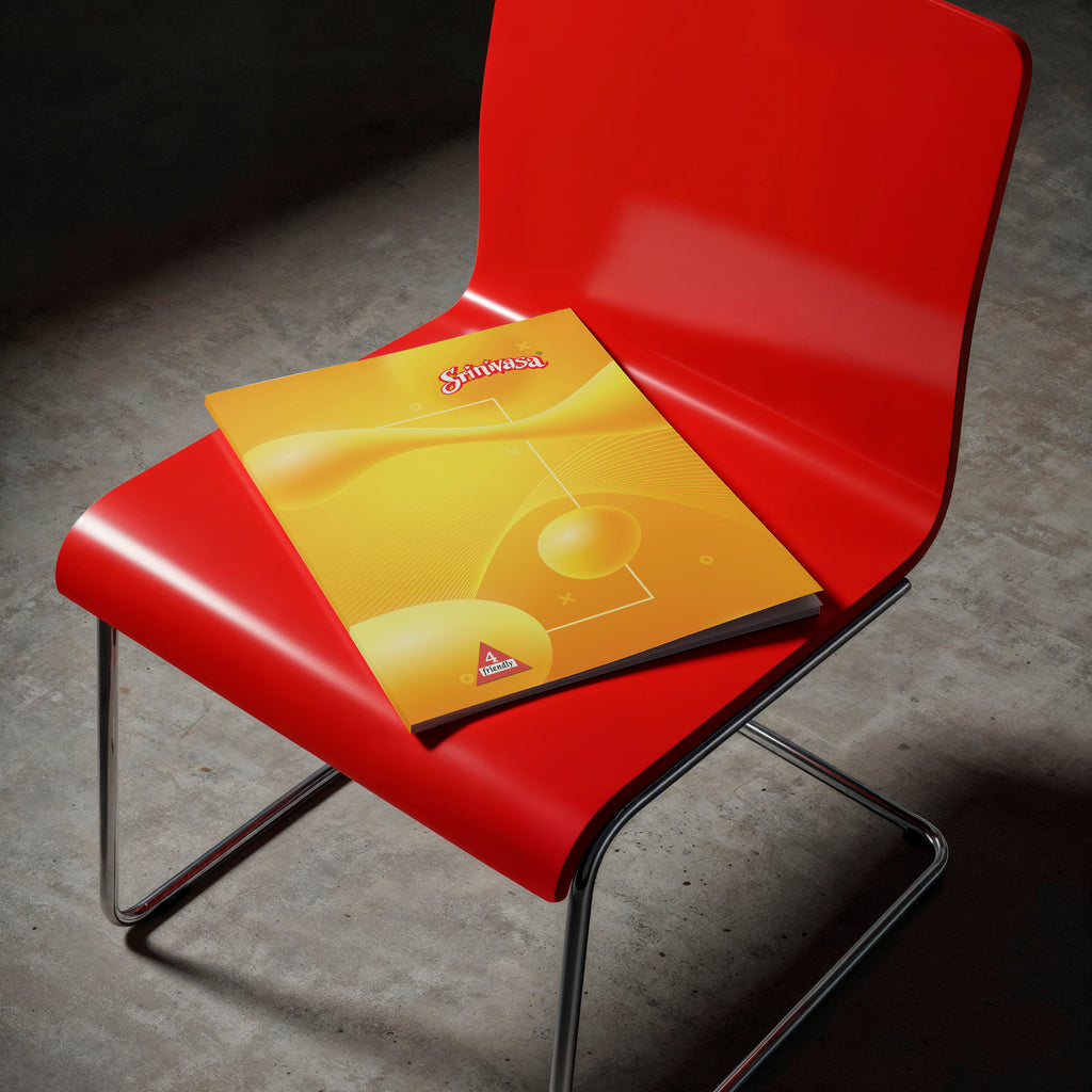 srinivasa a4 notebook on a chair stylish photoshoot