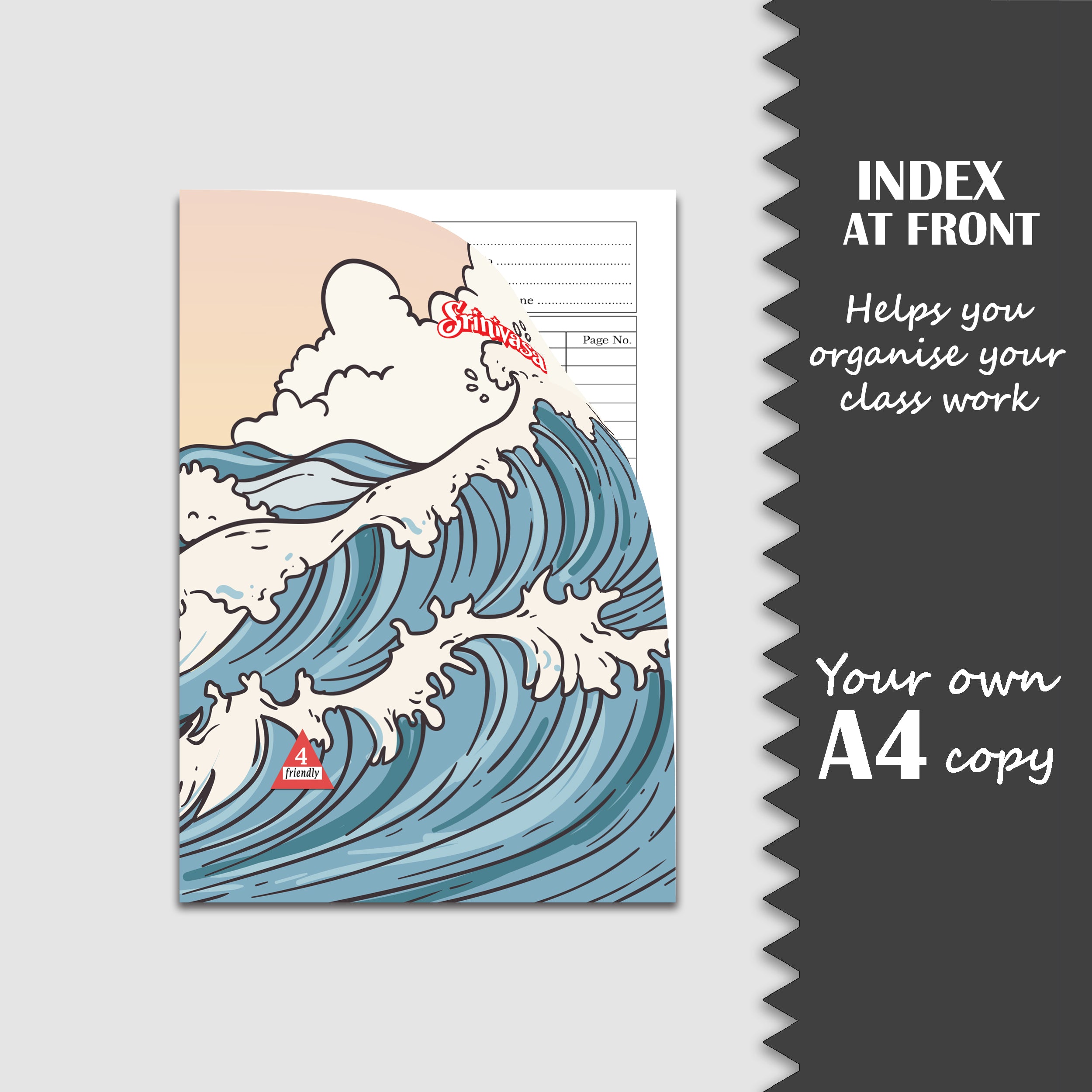 index information of a srinivasa a4 size notebook