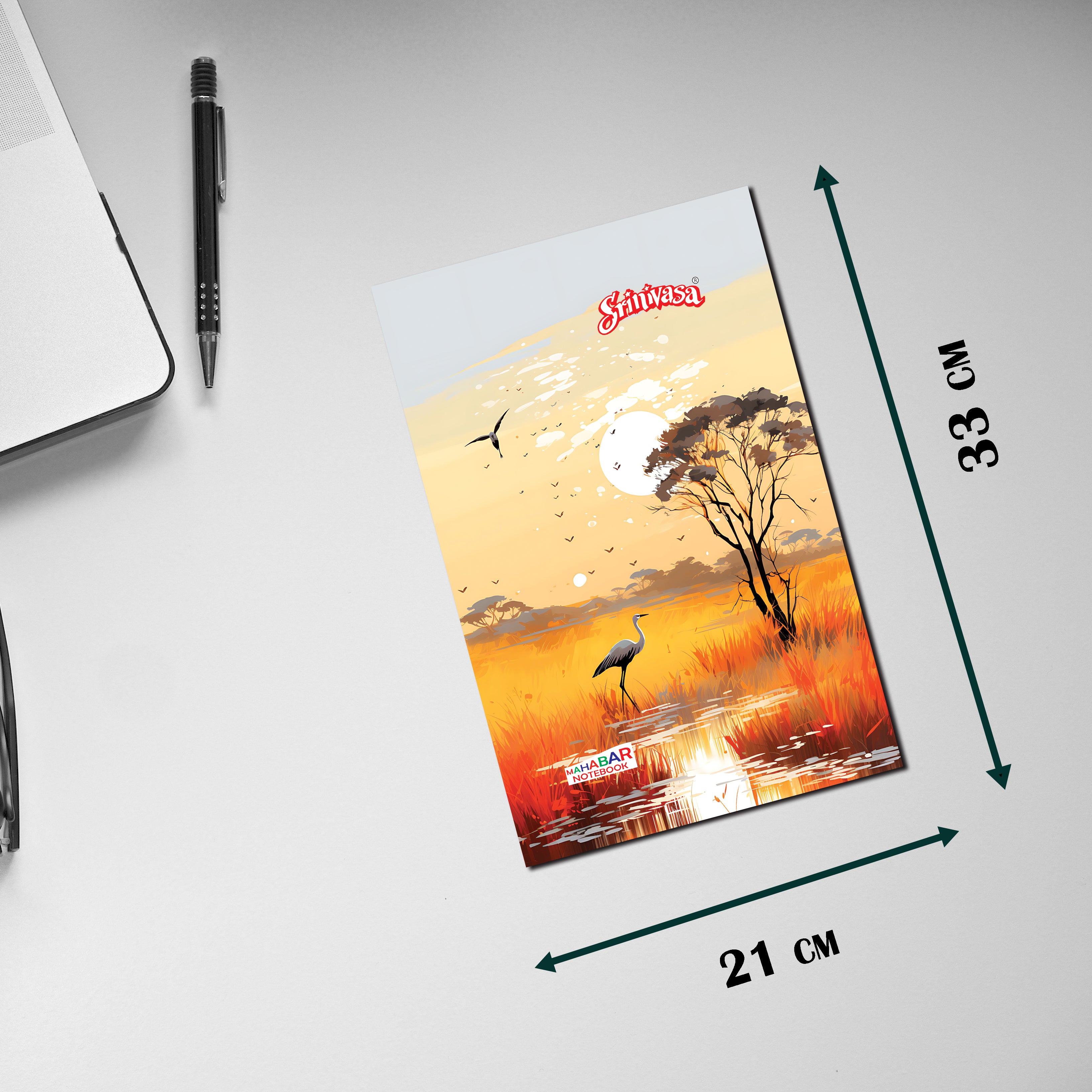 dimensions of srinivasa mahabar extra long notebook